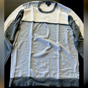 Mens Textured Color Block Sweater